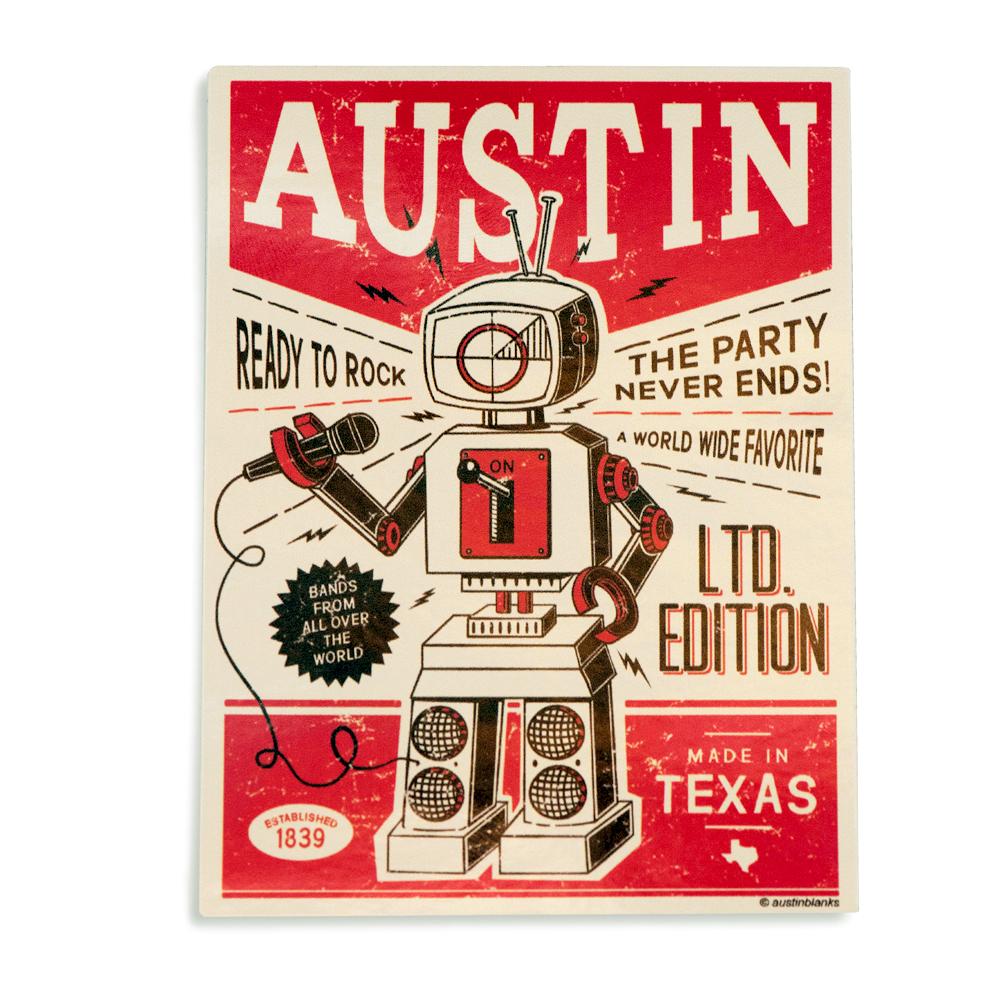 Austin Ready-to-Rock Robot Vinyl Sticker