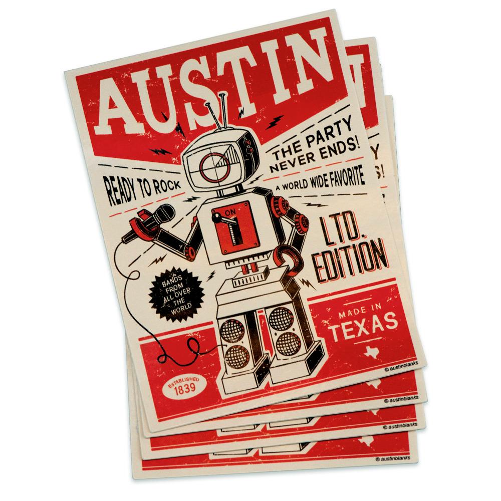 Austin Ready-to-Rock Robot Vinyl Sticker